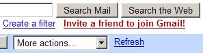 Screenshot of Gmail "Invite a friend" link