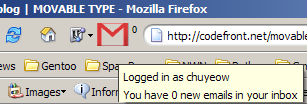 Gmail Notifier in action