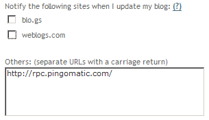 Screenshot of MT ping form section